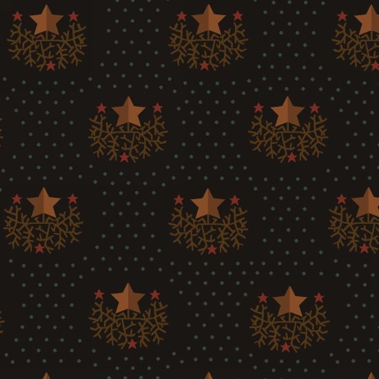 Black Banner Star 44" fabric by Henry Glass, 6883-99, Helping Hands