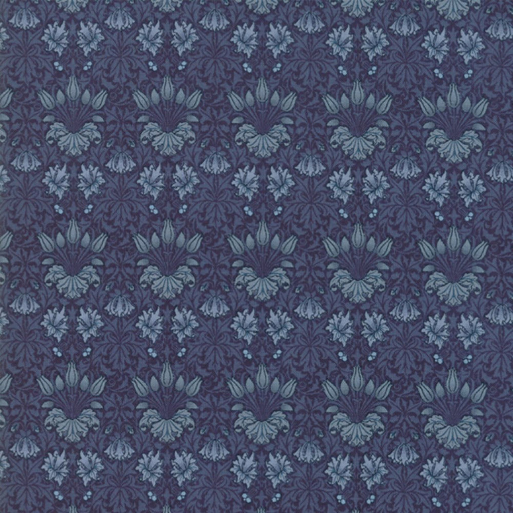 Indigo Blue 44" fabric, Moda, 7342 16, May Morris