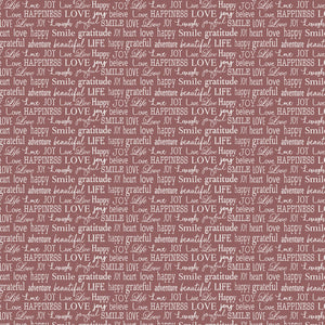 Words to Live by Red, white words, Contempo Studio, 44" fabric, 7705B-10