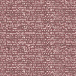 Words to Live by Red, white words, Contempo Studio, 44" fabric, 7705B-10