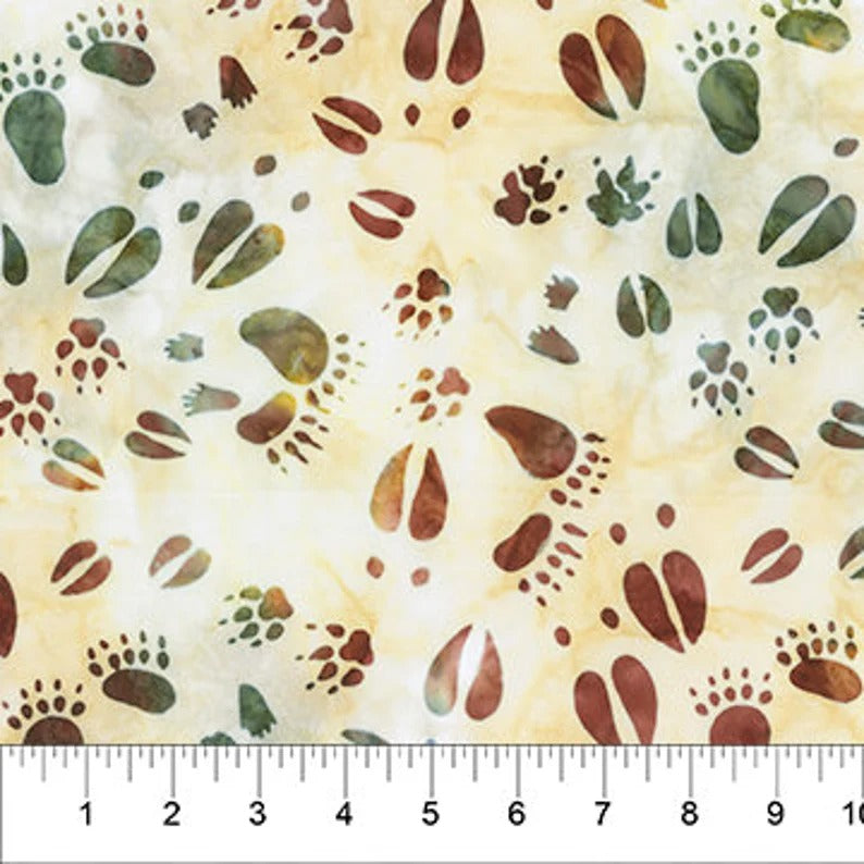 Animal Foot Prints 44" batik by Banyan Batiks, Canoe Lake, 80703-12