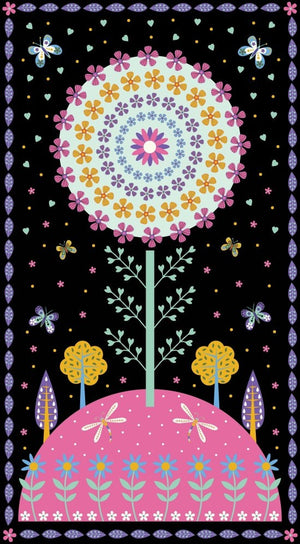 Large modern flower 24" Pane, Blank Quilting, 8363-99, Daydream by Suzy Taylor