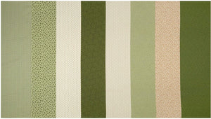 Green and Cream 5" stripes 44" fabric, Marcus, R238424-0514, Patches of Joy
