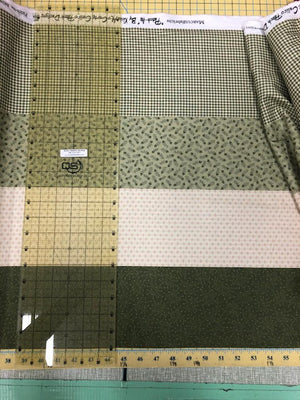 Green and Cream 5" stripes 44" fabric, Marcus, R238424-0514, Patches of Joy