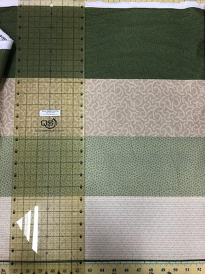 Green and Cream 5" stripes 44" fabric, Marcus, R238424-0514, Patches of Joy