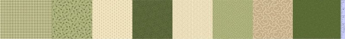 Green and Cream 5" stripes 44" fabric, Marcus, R238424-0514, Patches of Joy