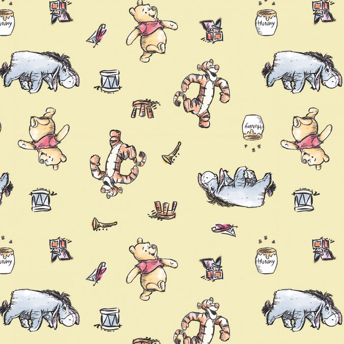 Chamomile Disney Winnie the Pooh 44" fabric by Camelot, 85430502-2
