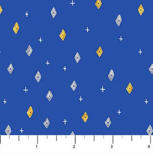 Modern blue with diamonds 44" fabric by Figo, 90034-42, Eloise Garden
