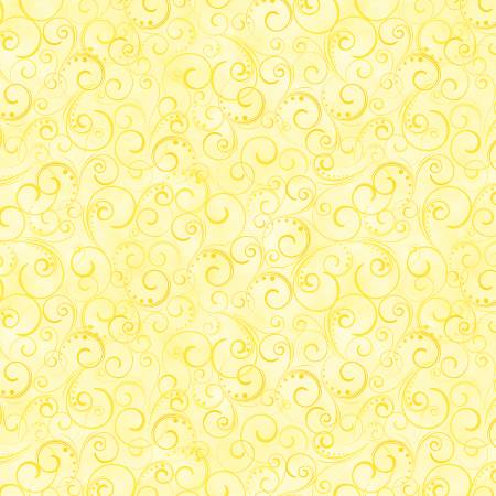 Yellow Swirling Splendor 108" fabric by Kanvas - Benartex, 9705W-33
