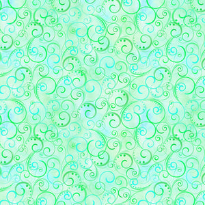 Mint Green Swirling Splendor 108" fabric by Kanvas - Benartex, 9705W-42