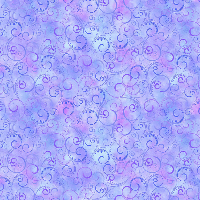 Periwinkle Blue Swirling Splendor 108" fabric by Kanvas - Benartex, 9705W-61