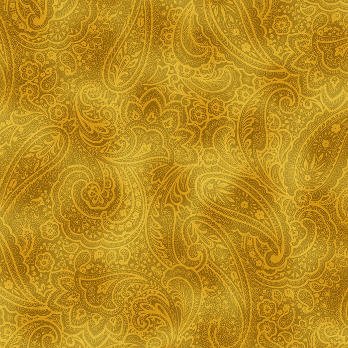Butternut Yellow Radiant Pasley 108" fabric, Benartex ,  9747W-33