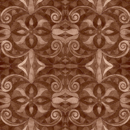 Brown Baroque 108" digital fabric by Blank,  9777-39