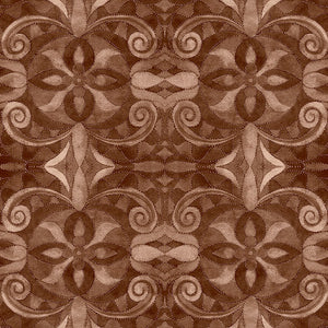 Brown Baroque 108" digital fabric by Blank,  9777-39