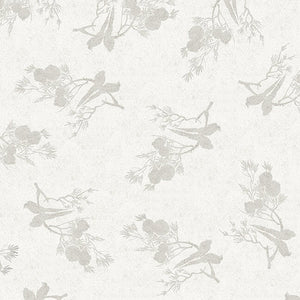 Off White Birds on Branches digital 44" fabric, Blank Quilting, 9930-01, Narumi