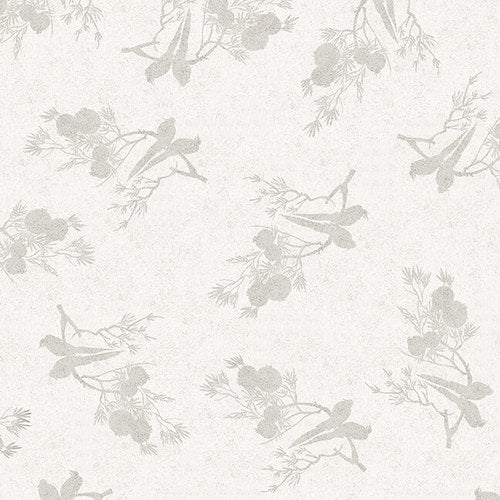 Off White Birds on Branches digital 44" fabric, Blank Quilting, 9930-01, Narumi