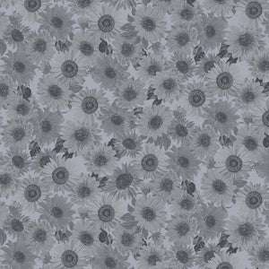 Medium Gray Sunflower Whispers 108" fabric by Kanvas for Benartex, 9936W-13