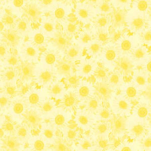 Yellow Sunflower Whispers 108" fabric by Benartex,  9936W-33