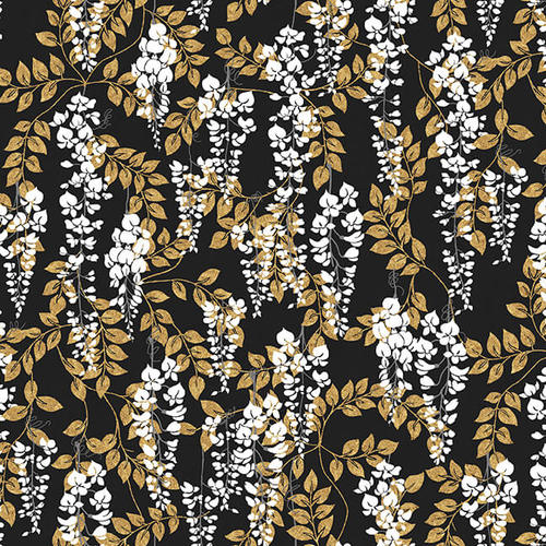 Black Wisteria digital 44" fabric by Blank Quilting, 9937-99, Narumi