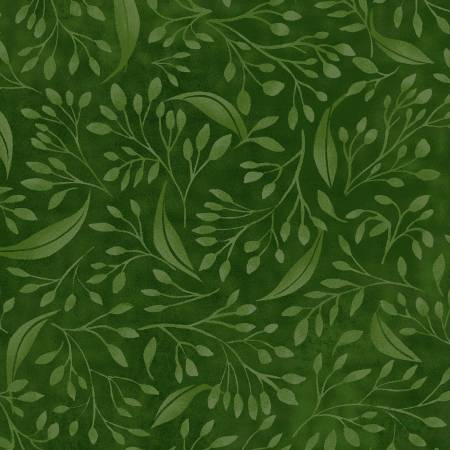 Dark Green Flourish 108" wide backing fabric by P&B Textiles, Alessia,  Ales-4394-GG