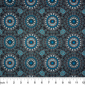 Alura Seed Dreaming Blue Aboriginal 44" fabric, M&S Textiles, ASDBL