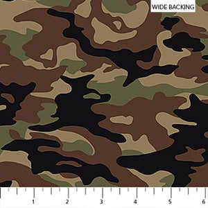 Brown Camo 108" fabric by Northcott, B24238-36