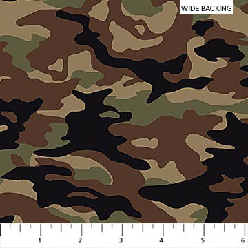 Brown Camo 108" fabric by Northcott, B24238-36