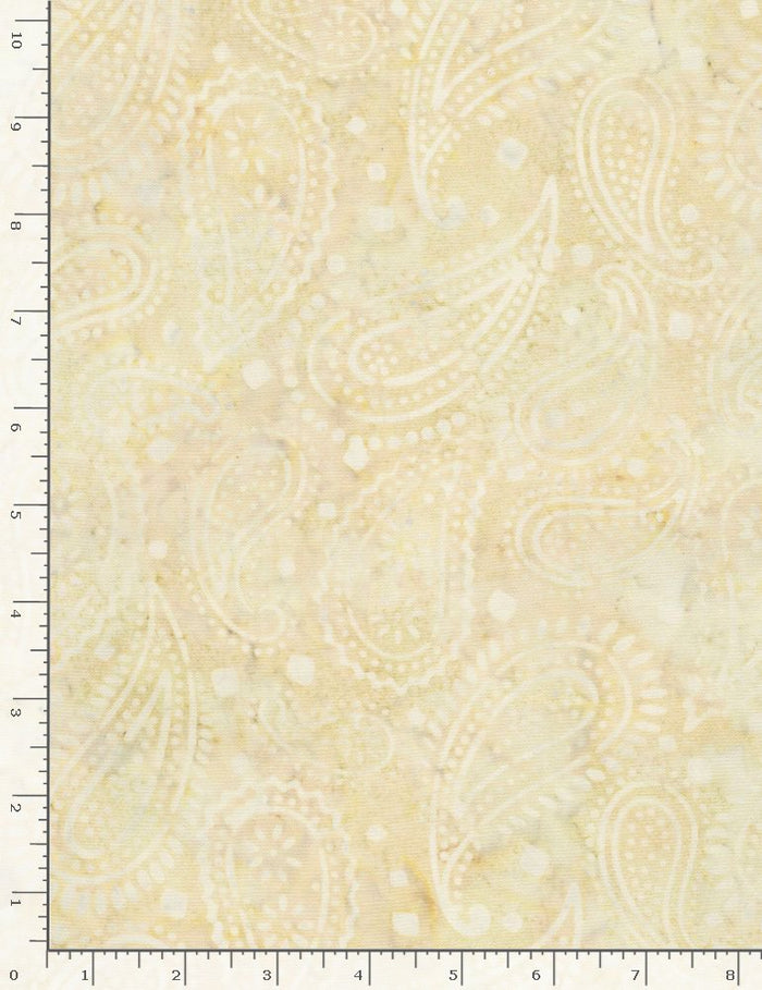 Cream Paisley 106" Batik by Timeless Treasures, Xtonga B5266