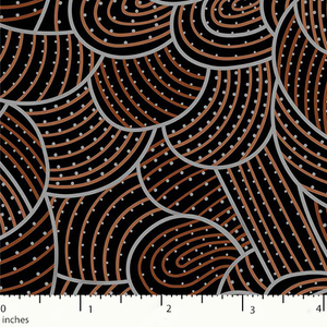 Body Painting 2 Brown Australian Aboriginal 44" fabric by M&S Textiles, BP2BR