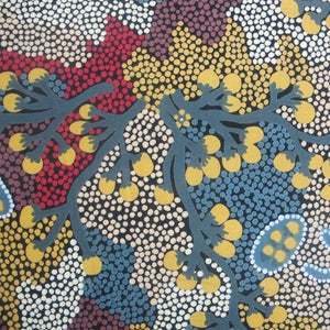 Bush Sultana Charcoal Australian Aboriginal 44" fabric, M&S Textiles, BSC