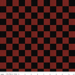 Black & Red Chess Board 44" fabric by Riley Blake, I'd Rather Be Playing Chess, C11261-blackred