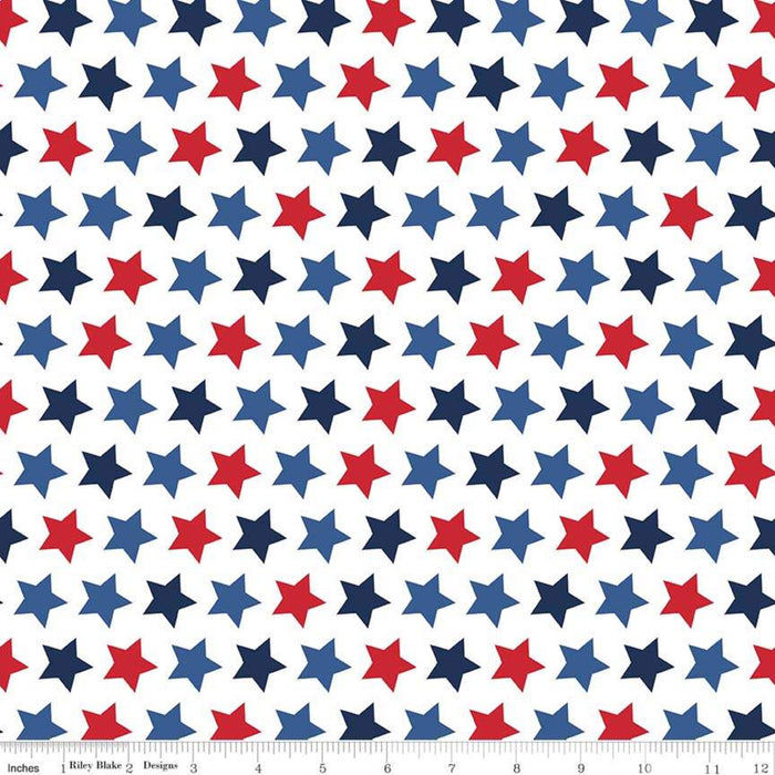 Patriotic Stars 44" fabric by Riley Blake, C315-Patriotic