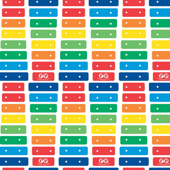 Fisher-Price White Xylophone 44" fabric by Riley Blake,  C9761-White