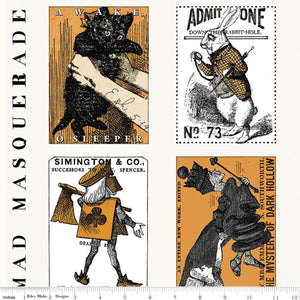 Trading Cards 24" panel by Riley Blake, CD11951-Trading, Mad Masquerade