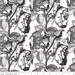 Mad Masquerade Queen's Living Garden White 44" fabric by Riley Blake, CD11955-White