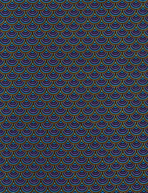 Indigo Elegant Scallops, metallic 44" fabric by Timeless Treasures, CM7316 - Regency