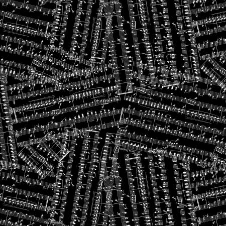 Black Sheet Music Melody 44" fabric by Michael Miller, CX10473-blac