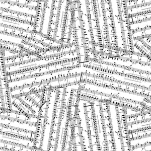 White Sheet Music Melody 44" fabric by Michael Miller, CX10473-whit