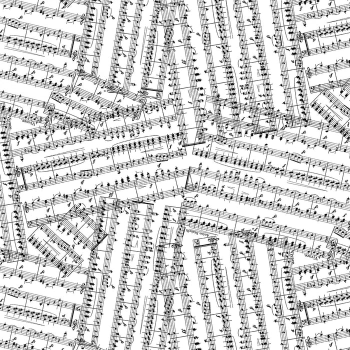 White Sheet Music Melody 44" fabric by Michael Miller, CX10473-whit