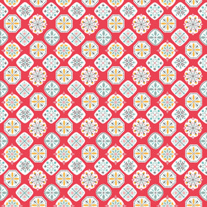 My Happy Place Applique Cayenne 57" home decor fabric by Riley Blake,  HD11214, Lori Holt