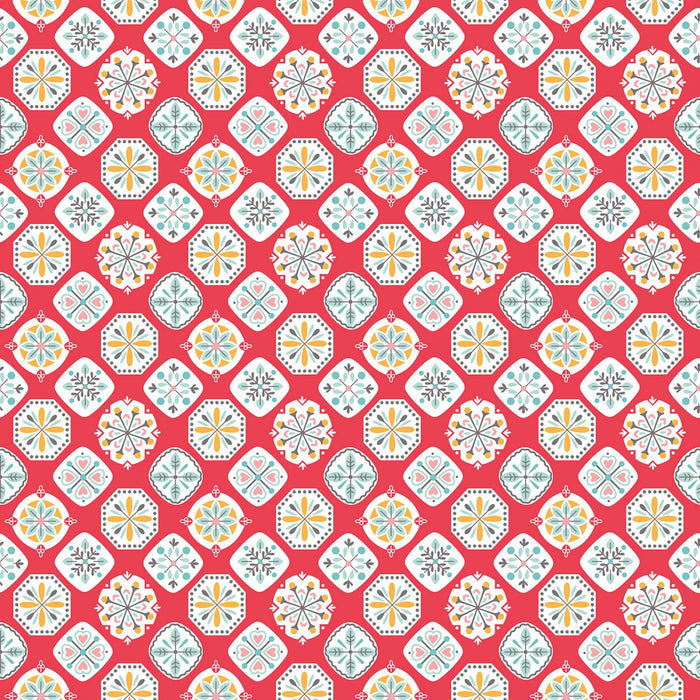 My Happy Place Applique Cayenne 57" home decor fabric by Riley Blake,  HD11214, Lori Holt