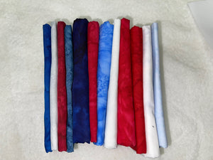 Little Firecracker Quilt Kit 53"x53" FPP in Red, White & Blue Hoffman Batiks
