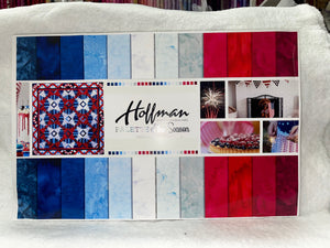 Little Firecracker Quilt Kit 53"x53" FPP in Red, White & Blue Hoffman Batiks