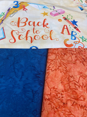 Back To School 34"x 38" Wall Quilt Kit - Celebrate the Seasons from Hoffman Fabrics