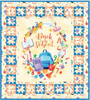 Back To School 34"x 38" Wall Quilt Kit - Celebrate the Seasons from Hoffman Fabrics