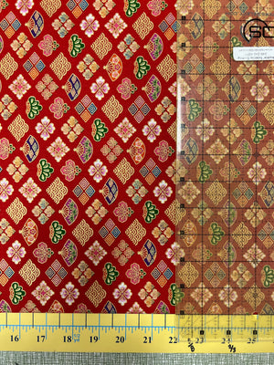 Red Metallic Wagara  44" Japanese fabric by Naka N2000-81B