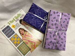 Dance shoes and Bobby Pin Fabric plus 3-Yard Quilts book, includes 3 fabrics - each 1 yard