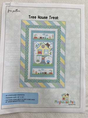 Tree House Treat Baby Quilt Kit (40" x 60"), Playhouse Pals Collection by Benartex