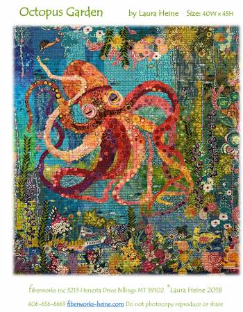 Octopus Garden Collage Pattern by Laura Heine, LHFWOCTO