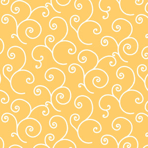 Yellow Scroll 108" fabric by Maywood Studios, MASQB202-S